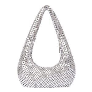 3965 Silver Evening Bag Unique Handbags Cool Purses Small Shoulder Purse